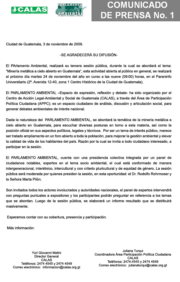 PArlamento ambiental