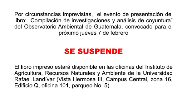 Se suspende evento